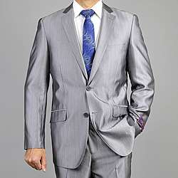 Carlo Lusso Mens Silver Grey 2 Button Slim Fit Suit  Overstock