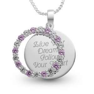   Personalized Sterling June Birthstone Pendant Necklace Gift Jewelry