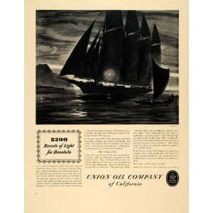  1940 Ad Union Oil Tanker Ship Santa Paula Diamond Head 