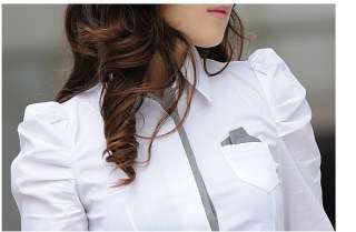 NEW Korea Office Style Long Sleeves Cotton Blouse Top  