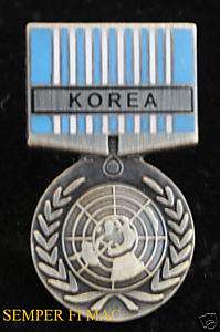 UNITED NATIONS SERVICE MEDAL KOREA HAT PIN UN KOREAN  