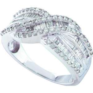  14k White Gold 0.77 Dwt Diamond Fashion Band Ring 