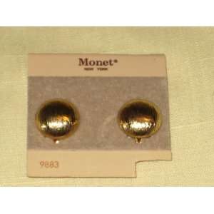   MONET Round Textured 1/2 Inch Gold Tone Clip On Earrings Everything