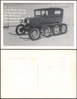 Vintage Postcard Model A Ford US Mail Snowmobile in Snow 713594  