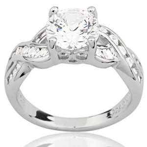    Sterling Silver Cubic Zirconia Twist and Turn Fashion Ring Jewelry
