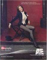 MARY TYLER MOORE A&E BIOGRAPHY AD / FISHNET STOCKINGS  
