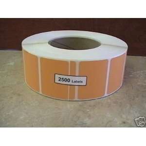  2500 1.5x2 Blank Orange Color Coded Labels Stickers 