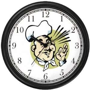 Cook or Chef Wall Clock by WatchBuddy Timepieces (Hunter Green Frame 