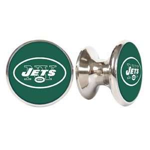 New York Jets NFL Stainless Steel Cabinet Knobs / Drawer Pulls (2 pack 