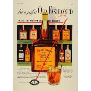   Rye Whiskey Monnet Rum   Original Print Ad 