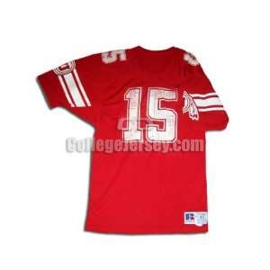  Red No. 15 Game Used Utah Russell Football Jersey (SIZE 42 