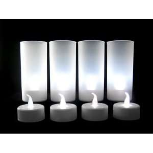 4 White Color LED Electronic Blowable Blow Out Candle 