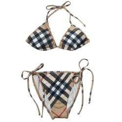 Burberry Womens Two piece Plaid Swimsuit  