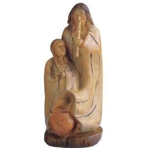   American Indian Mother Playing Instrument To Child Figurine Home