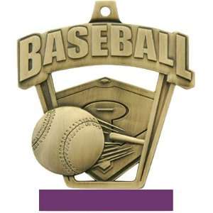  Hasty Awards Prosport Custom Baseball Medals GOLD/PURPLE 