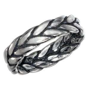    Sterling Silver Antiqued Braided Band Ring (size 08).: Jewelry