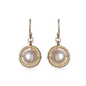    Freshwater Pearl Earrings in 24 Karat Gold Vermeil: Jewelry