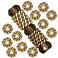 22k Goldplated Pewter Twist Edge 4 mm Spacer Beads (Case of 100)