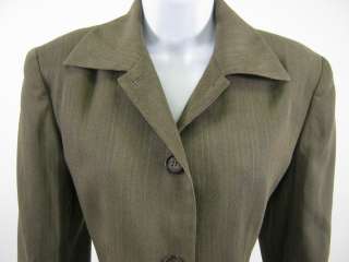 RICHARD TYLER Brown Wool Jacket Pants Slacks Suit 44  