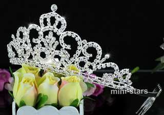 Bridal Pageant Crown Tiara use Swarovski Crystal T1542  