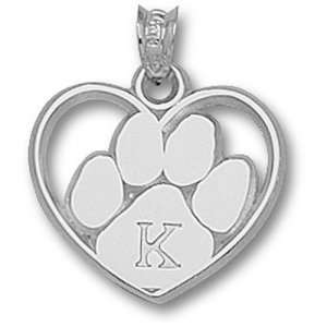  University of Kentucky Paw K Heart Pendant (Silver 