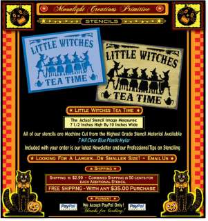 Halloween Stencil Sign~Little Witches Tea Time  