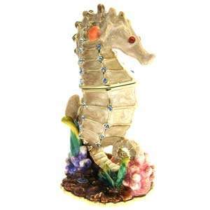   Swarovski Crystal, Enamel SEA HORSE Keepsake Box Gift Boxed: Jewelry