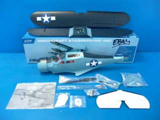 flite Beechcraft Staggerwing 480 ARF Electric R/C RC Airplane Kit 