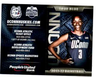 2011 2012 UCONN Womens Basketball pocket schedule NEW  