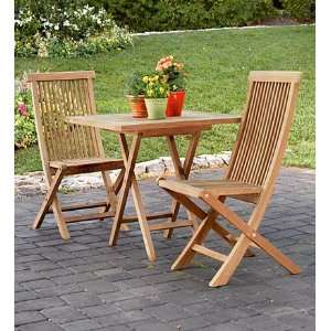   Solid Teak Outdoor Square Bistro Folding Table: Patio, Lawn & Garden