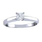   14k White Gold Princess Diamond Solitaire Engagement Ring (0.33 ct