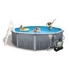   Martinique Round Above Ground Pool Package in Touring Gray   Size 24