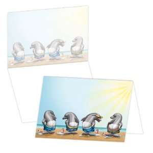  ECOeverywhere Dolphin Moon Boxed Card Set, 12 Cards and 