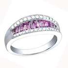 Sea of Diamonds 1 3/8 Carat Pink Sapphire & Diamond 14k White Gold 
