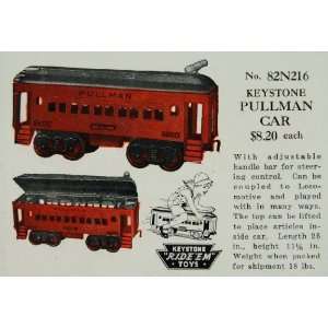  1933 Ad Keystone Train Pullman Car RideEm Riding Toys 