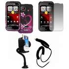 EMPIRE Hard Case Cover Heart+Screen Protector+Charger+Car Mount for 