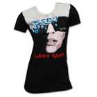 Lady Gaga Vintage Album Face Black Juniors Graphic Tee Shirt