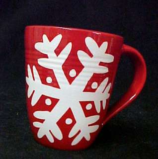 Hallmark Red White Snow Snowflake Christmas Mug Cup  