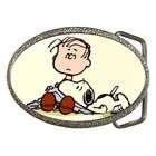   Collectibles Belt Buckle of Charlie Brown Holding Snoopy Pop Art