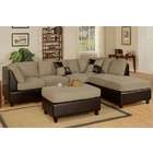 Poundex 3 pc Pebble Microfiber sectional sofa with reversible chaise 