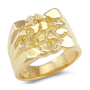   Mens Nugget Ring Band  Showman Jewels Jewelry Gold Jewelry Rings