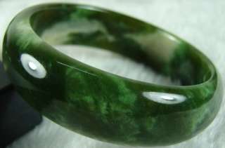 Certified Chinese A Hetian Green Nephrite Jade Bangle Bracelet60 MM B 