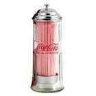 Tablecraft Coca Cola Glass Straw Jar Dispenser Coke