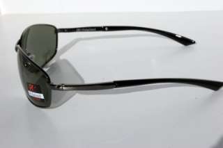 Men Metal Polarized Rectangle Aviator Sunglasses GREEN  