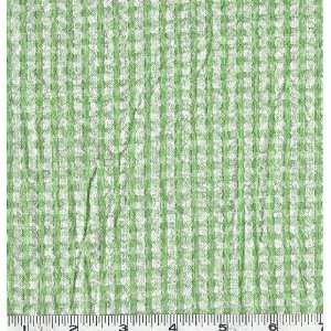  58 Wide Cotton Seersucker Check Lime Green/White Fabric 