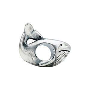   Sterling Silver 14.25X12.75 mm Kera Whale Bead Kera Beads Jewelry