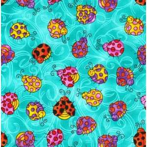 Dancing Bugs, fun colorful quilt fabric by Camelot Cottons 