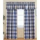   Plaid Panel Curtain 100% Cotton 42 in. x 84 in. Color Blue / Beige