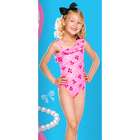 Hula Star Pink Black Bows Off Shoulder 1pc Swimwear Toddler Girls 3T