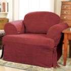 Sure Fit Soft Suede Burgundy T Cushion Chair Slipcover